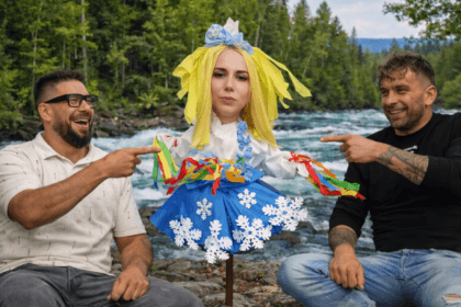 Szalony i Tańcula topią marzannę z wizerunkiem Marianny Schreiber