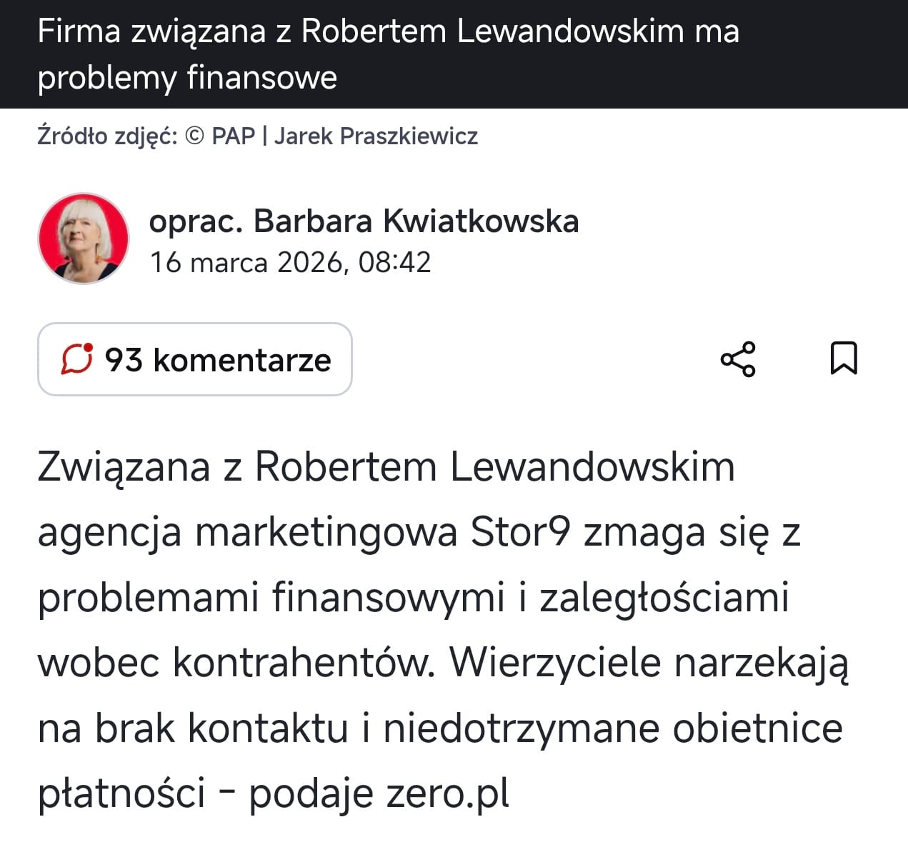 Robert Lewandowski sprzedał udziały w Stor9 za 1 zł. Kulisy wyjścia z agencji marketingowej 2 Robert Lewandowski sprzedał udziały w Stor9 za 1 zł. Kulisy wyjścia z agencji marketingowej