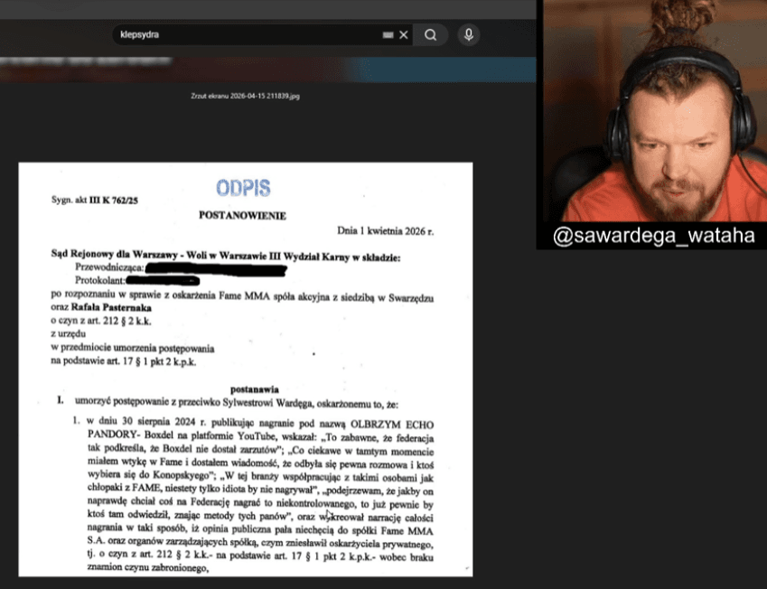 Wardęga kontra Boxdel. Spór o Pandora Gate i sądowy bilans 5:1 rozpala internet