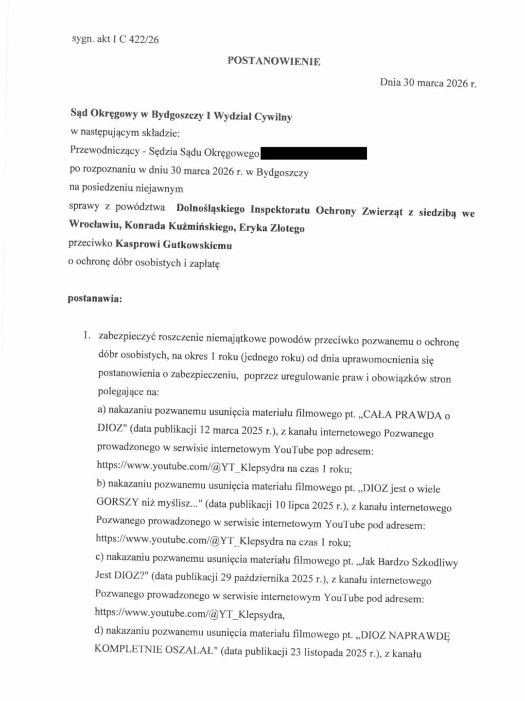 Klepsydra vs DIOZ. Sąd nakazał Klepsydrze usunięcie filmów o DIOZ 2 klepsydra vs dioz