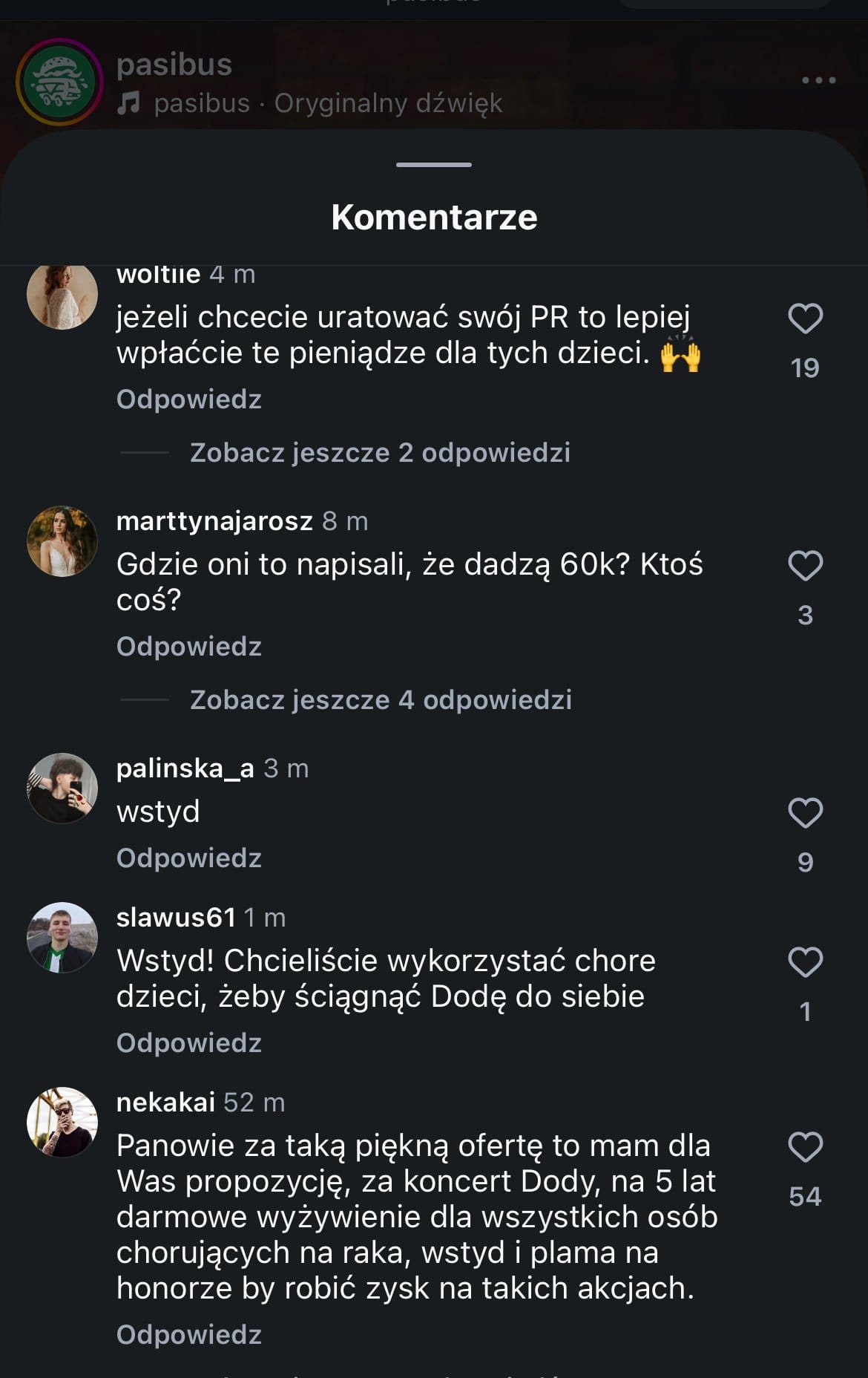 Doda Pasibus kontrowersje zbiórka
Doda live Cancer Fighters co się stało
Doda akcja charytatywna Pasibus reakcja
Doda występ Pasibus propozycja
Doda Łatwogang live zbiórka