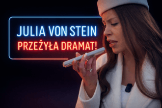 Julia Von Stein przy nowym Mercedes Maybach S 560 z kokardą na masce po odbiorze luksusowego auta