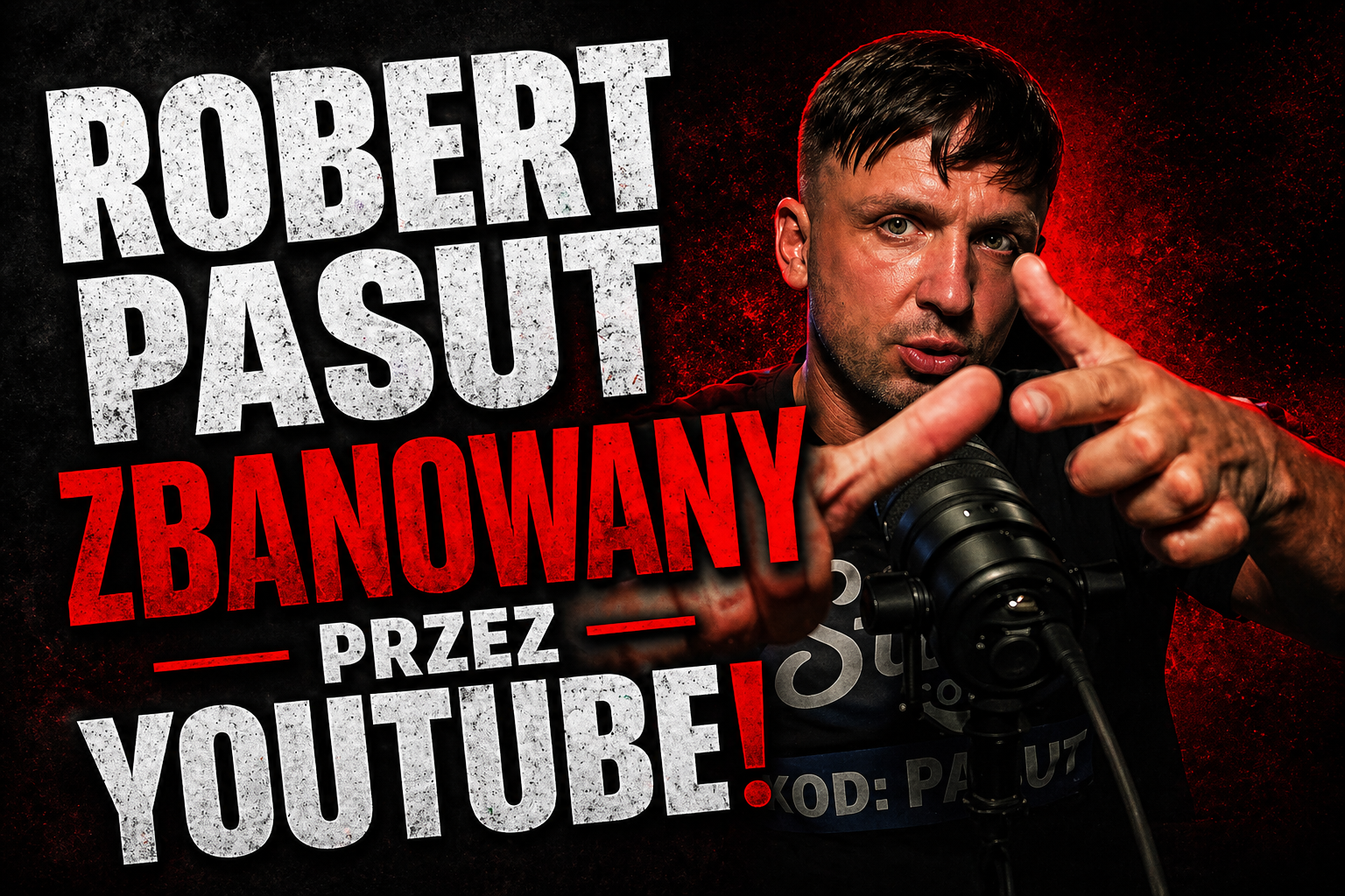 Robert Pasut podczas transmisji. Kanał usunięty z YouTube po decyzji platformy i nagłośnieniu sprawy przez media