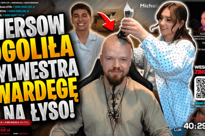 Wersow goli na łyso Sylwestra Wardęgę podczas transmisji live w ramach akcji charytatywnej dla Cancer Fighters.