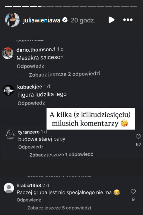 Julia Wieniawa komentuje hejt na swój wygląd i podkreśla wpływ stresu oraz presji na ciało