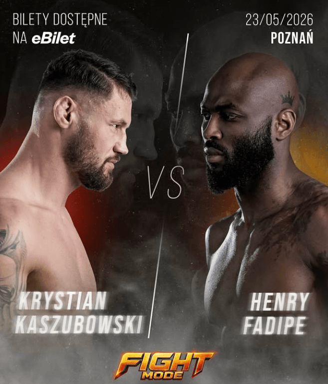 Krystian Kaszubowski vs Henry Fadipe na FIGHT MODE w Poznaniu już 23 maja