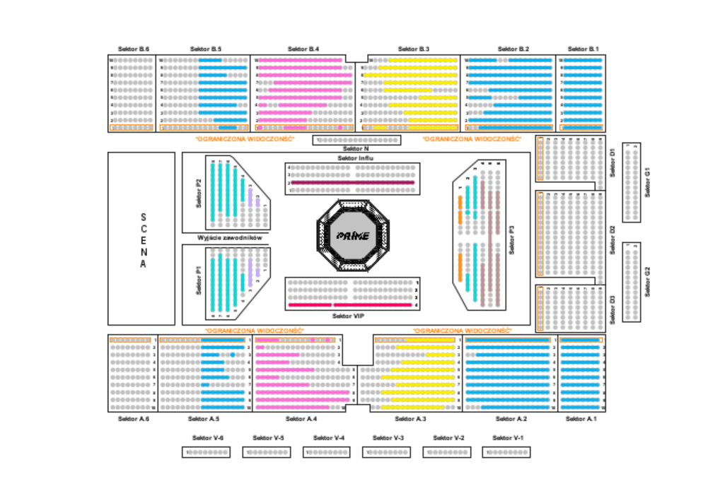 Plan miejsc na PRIME MMA 16