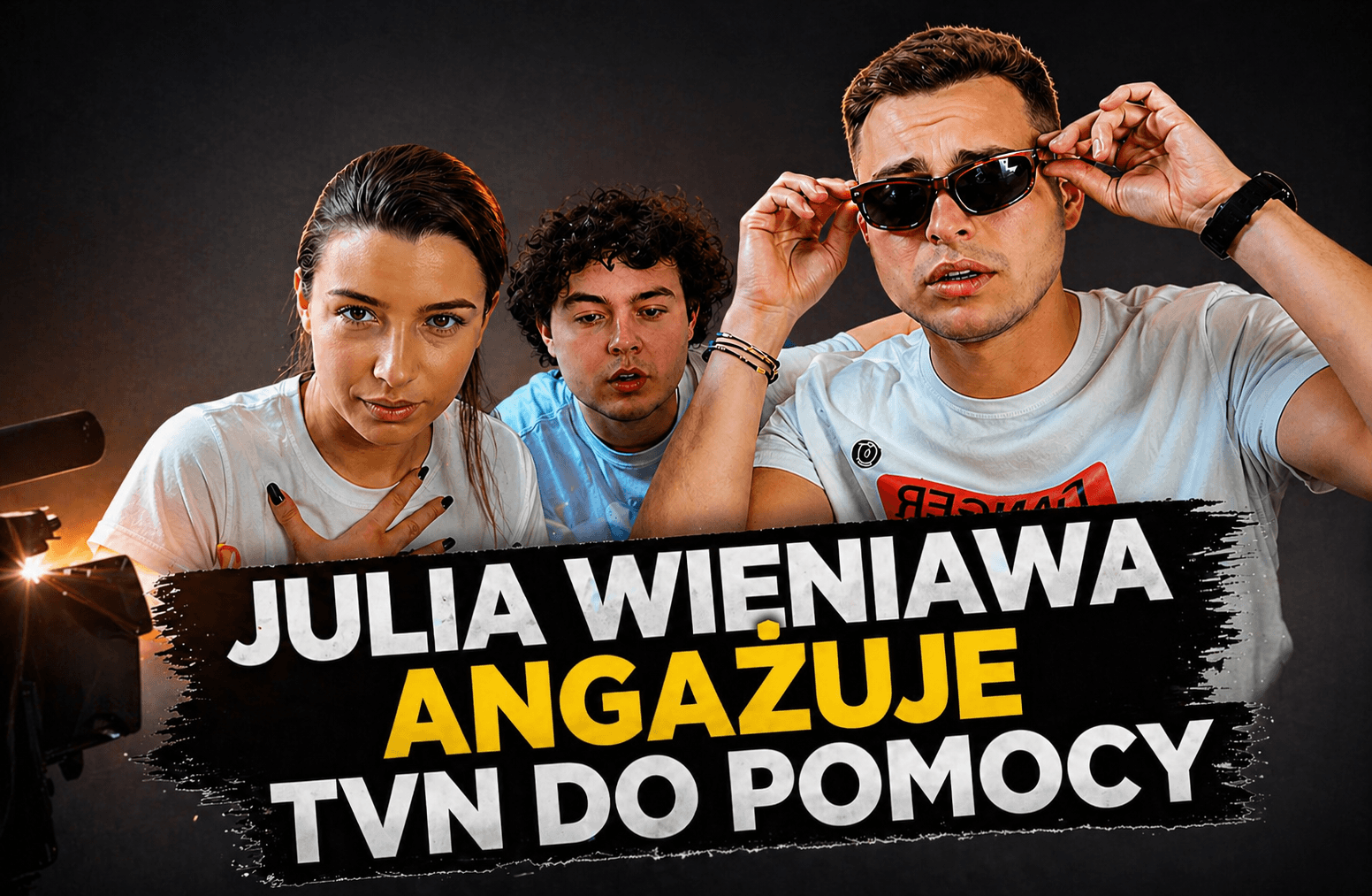 Julia Wieniawa podczas akcji w „Mam Talent!” promującej kod QR do zbiórki na rzecz Cancer Fighters