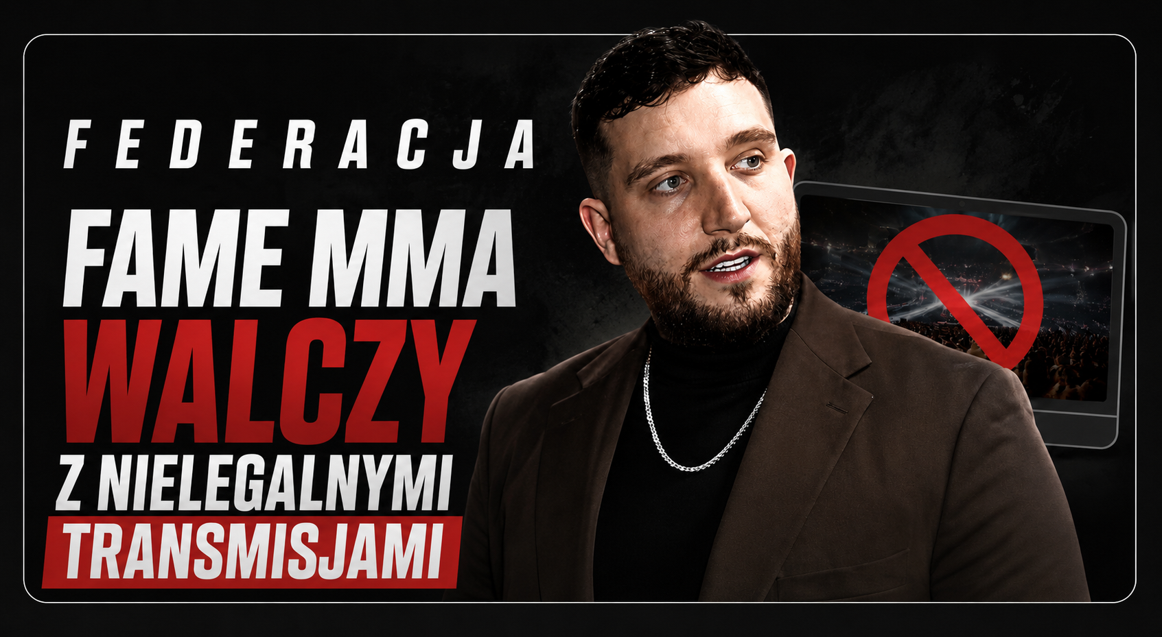 Fame MMA Fame Shield grafika promująca projekt walki z nielegalnymi transmisjami na TikToku