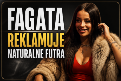 Fagata w naturalnym futrze z lisów srebrnych podczas sesji promocyjnej