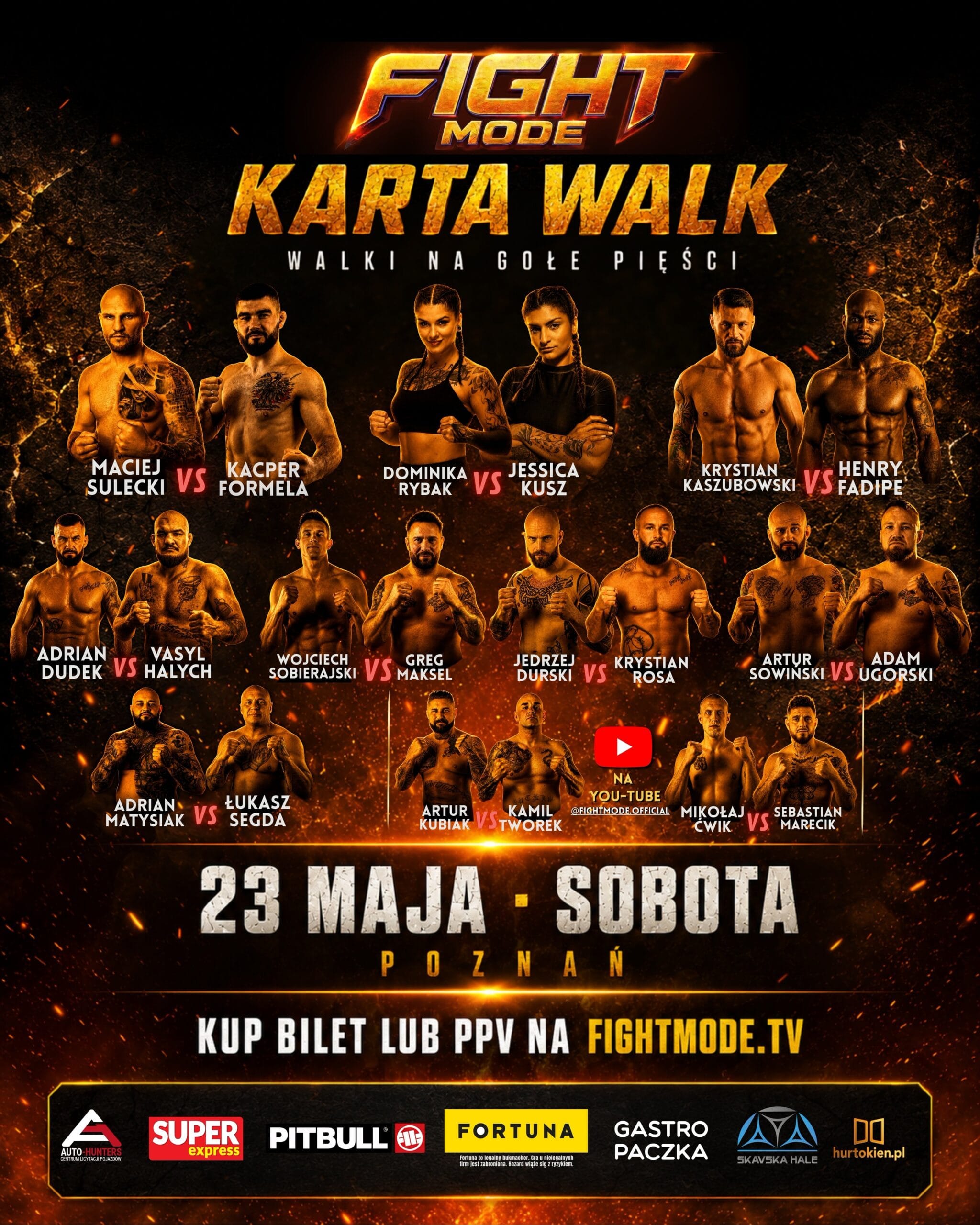 Dominika Rybak kontra Jessica Kusz na Fight Mode. Zapowiedź gali i pełna karta walk 5 walka na gołe pięści
Fight Mode PPV
gala Fight Mode
fight mode 23 maja