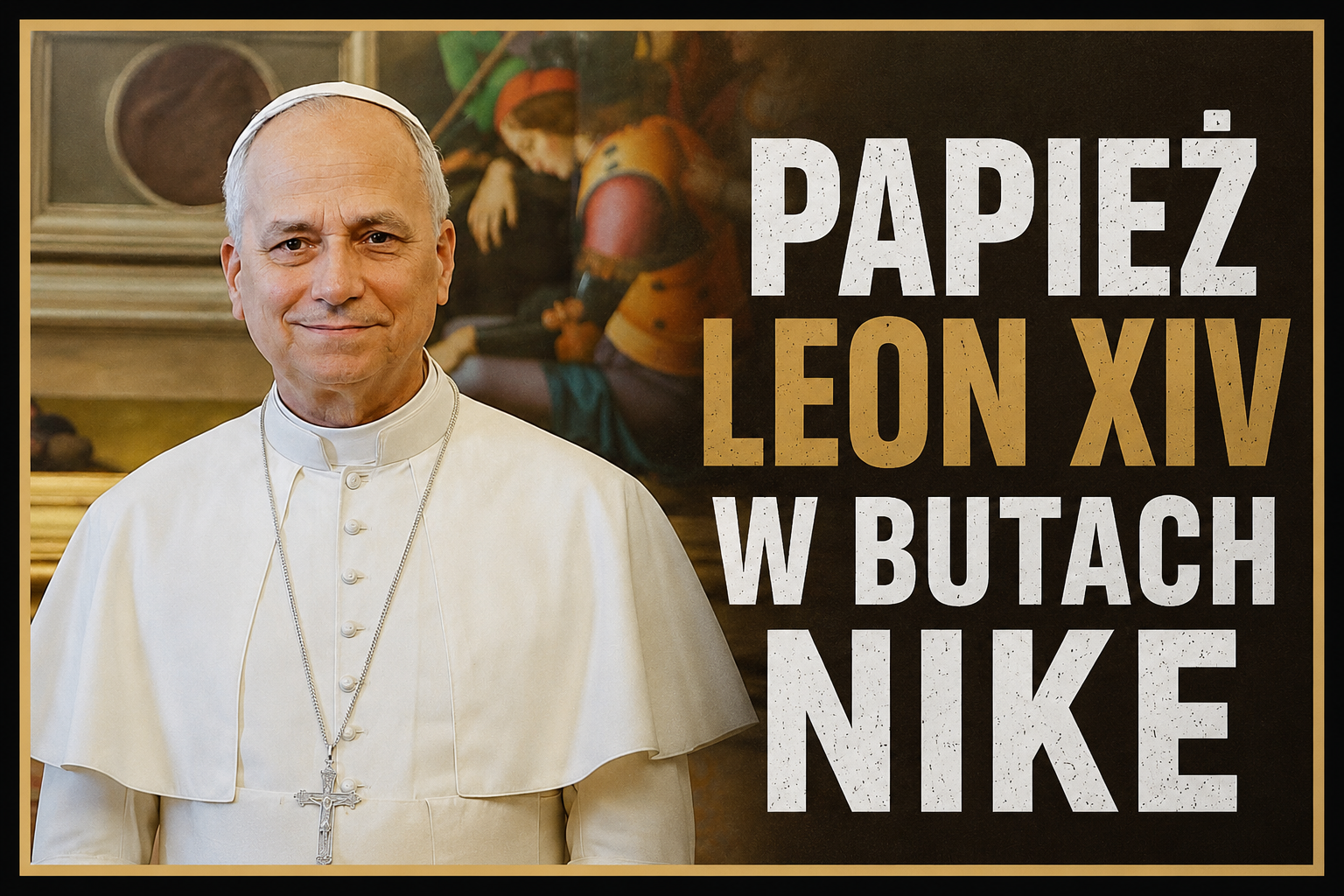 Papież Leon XIV w butach Nike Franchise Low Plus na zdjęciu, które stało się viralem w mediach społecznościowych