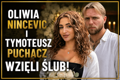 Tymoteusz Puchacz i Oliwia Nincevic podczas ślubu. Para pokazała zdjęcia z ceremonii i wesela