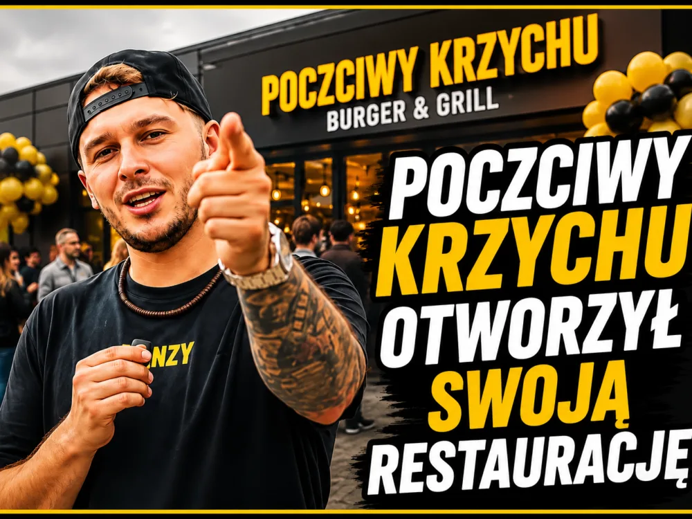 Poczciwy Krzychu podczas otwarcia lokalu Kenzy w Krakowie