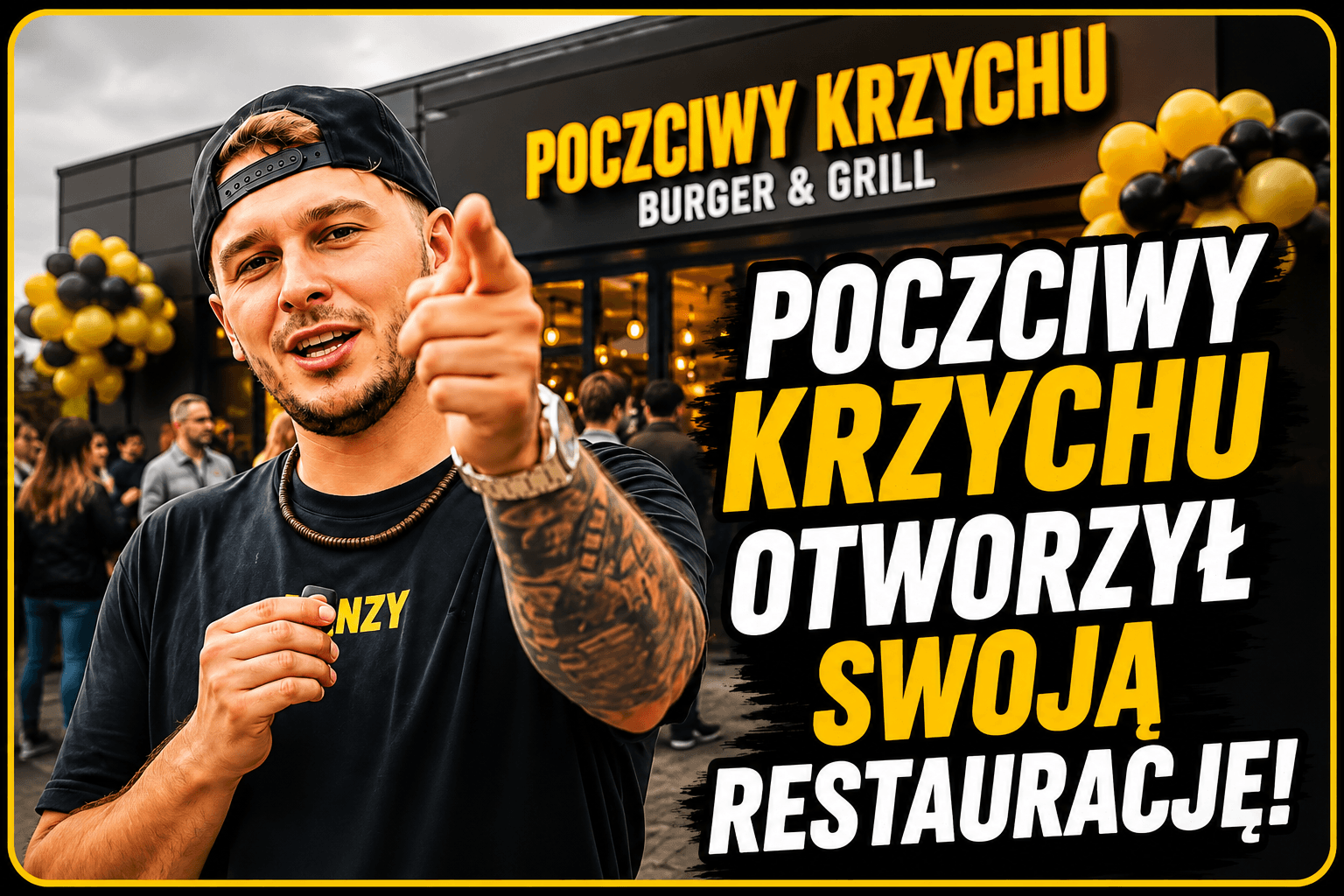 Poczciwy Krzychu podczas otwarcia lokalu Kenzy w Krakowie