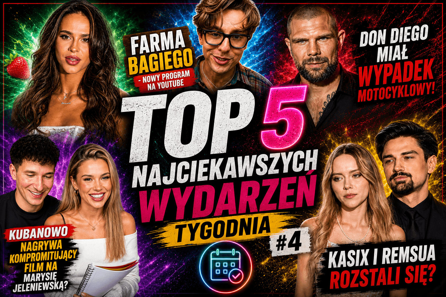 Top 5 najciekawszych wydarzeń tygodnia #4 1 Top 5 najciekawszych wydarzeń tygodnia #4 - Blanka i lody Ice Ice Bejba, nowy program Bagiego Farma Bagiego, wypadek motocyklowy Don Diego, rozstanie Kasix i Remsua oraz kontrowersje wokół Kubanowo i Marysi Jeleniewskiej.