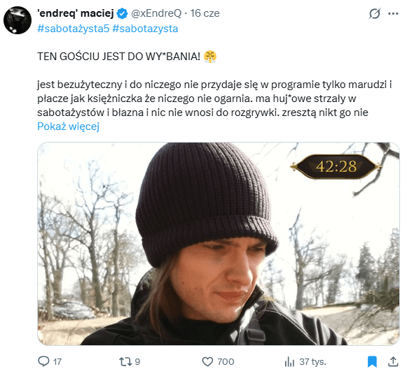 Sabotażysta: Rezi wyrzucił 3 osoby! Suzan MVP tej edycji? 2 Marcel Sabotażysta 5