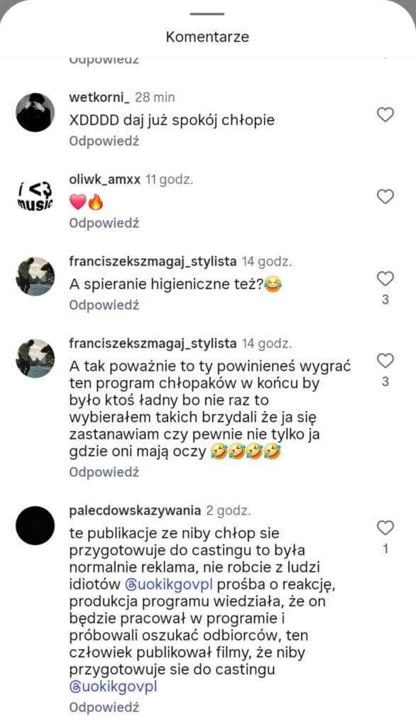 reakcje widzów na Miłosza Kuleszę w Top Model
nowości w Top Model 15
