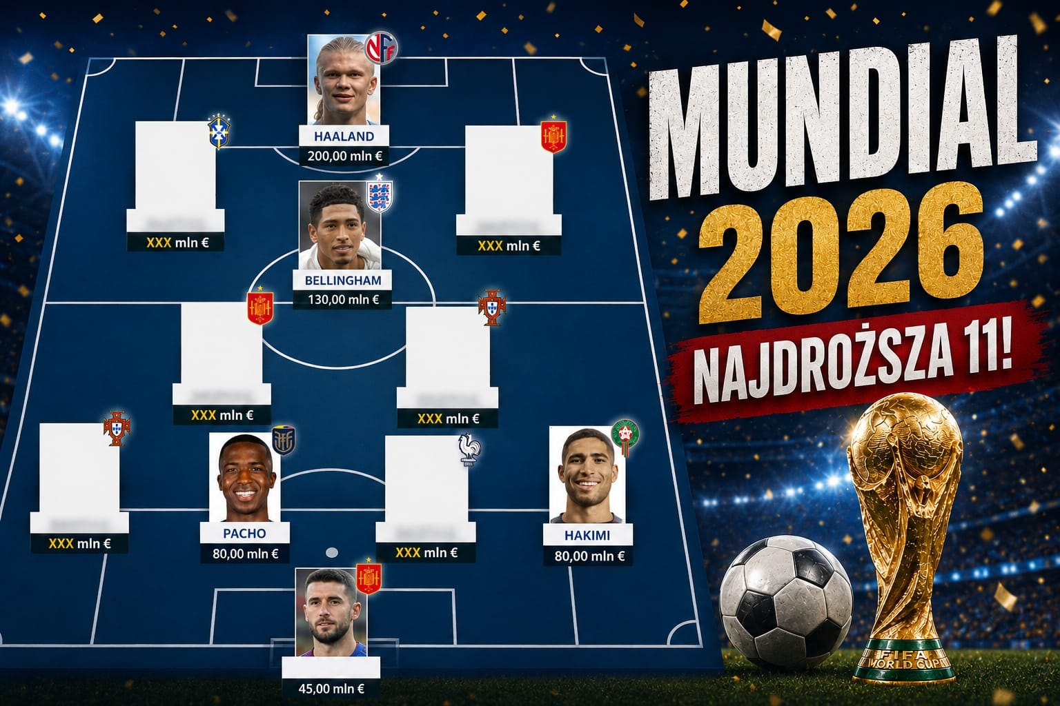 Najdroższa 11 Mundialu. Mundial 2026. Miliardy na boisku. Erling Haaland, Lamine Yamal... Kto jeszcze?