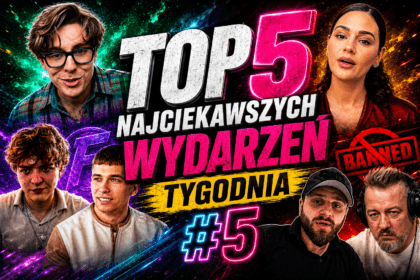 Top 5 najciekawszych wydarzeń tygodnia #5 - kolaż przedstawiający najgłośniejsze internetowe wydarzenia tygodnia, w tym Farmę Bagiego, Honoratę Skarbek, Friza, Amadeusza Ferrariego oraz podcast Wojewódzki & Kędzierski.