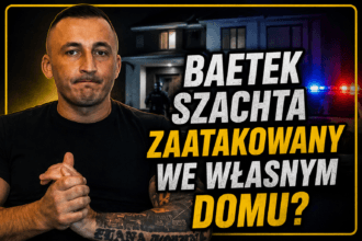 Bartek Szachta po doniesieniach o nocnym ataku na jego dom. Według relacji doszło do wybicia szyby i podpalenia drzwi wejściowych.