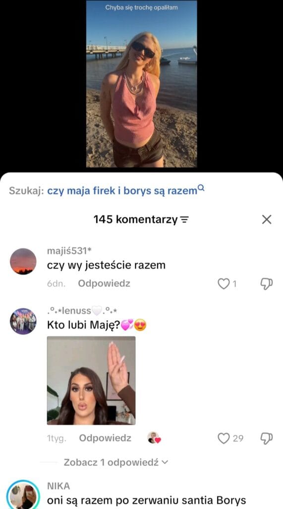 Maja Firek i Borys Ryskala są razem? Detektywi z TikToka mają teorię 4 Maja Firek chłopak
Borys Ryskala dziewczyna
Maja Firek Open'er
Borys Ryskala Open'er