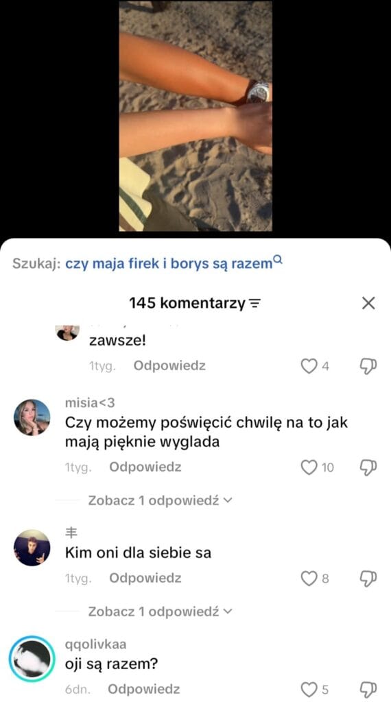 Maja Firek i Borys Ryskala są razem? Detektywi z TikToka mają teorię 5 Maja Firek nowy związek
Borys Ryskala Santi
Maja Firek Kostek
Team influencerzy
